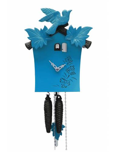 Modern day blue Cuckoo Clock  'Bunt' range