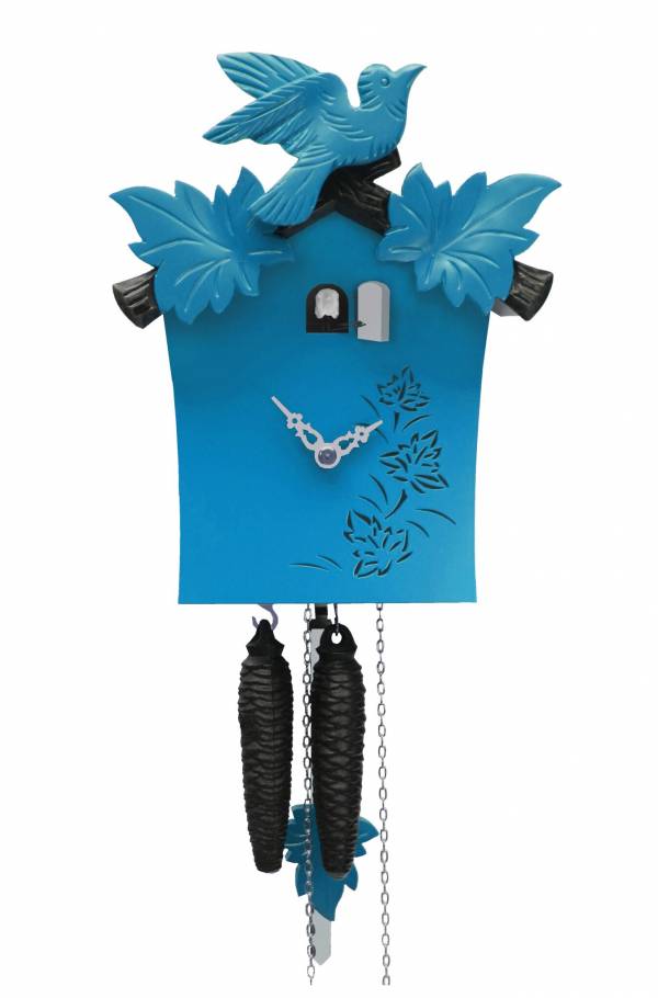 Modern day blue Cuckoo Clock 'Bunt' range