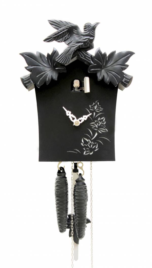 Modern day black Cuckoo Clock 'Bunt' range
